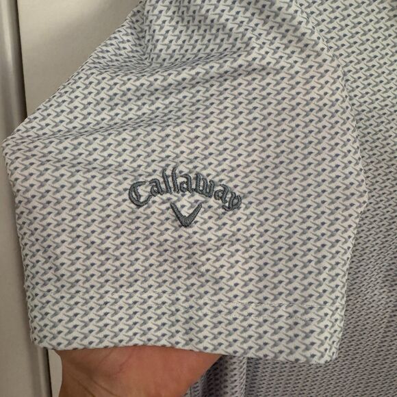 Callaway Men's Performance Short Sleeve Golf Polo Size S EUC White Birds Print - Picture 5 of 5